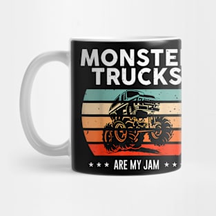 Monster Truck Are My Jam Sunset Cool Engine Mug